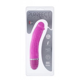 Розовый вибратор-реалистик PURRFECT SILICONE VIBRATOR 6INCH PINK - 15 см.