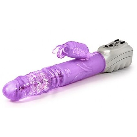 Фиолетовый вибромассажер Butterfly Stroker - 29,8 см.