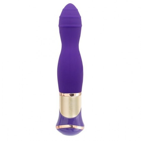 Фиолетовый вибратор с ротацией ECSTASY Deluxe Rippled Vibe - 20 см.